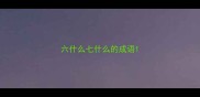 六什么七什么的成语