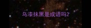 乌漆抹黑是成语吗