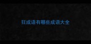 狂成语有哪些成语大全