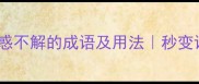 50个形容疑惑不解的成语及用法秒变语文课代表
