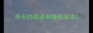 带无的成语有哪些成语