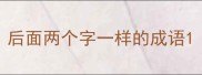 后面两个字一样的成语