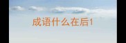 成语什么在后
