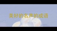 美好的名声的成语