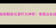 50个勤字头成语全勤能补拙到勤能化腐朽为神奇掌握这些成语让你职场晋升快人一步