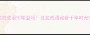 带斑驳的成语惊艳登场这些成语藏着千年时光的密码