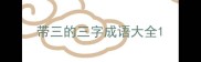 带三的三字成语大全