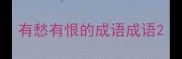 有愁有恨的成语成语