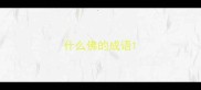 什么佛的成语