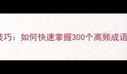常用成语开头技巧如何快速掌握300个高频成语的高效记忆法