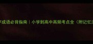 辰字成语必背指南小学到高中高频考点全附记忆法