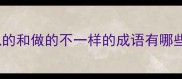 说的和做的不一样的成语有哪些