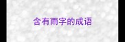 含有雨字的成语