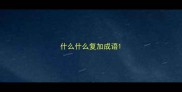 什么什么复加成语