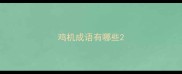 鸡机成语有哪些