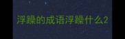 浮躁的成语浮躁什么
