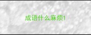 成语什么麻烦