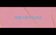 用萤火看书的成语