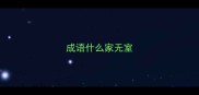 成语什么家无室