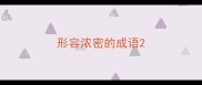 形容浓密的成语