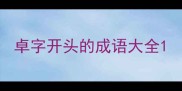 卓字开头的成语大全