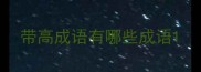 带高成语有哪些成语