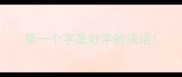 第一个字是妙字的成语