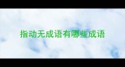 指动无成语有哪些成语