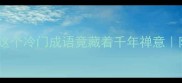 静与钟打一成语这个冷门成语竟藏着千年禅意附谐音梗接龙玩法