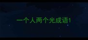 一个人两个光成语