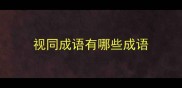 视同成语有哪些成语