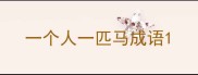 一个人一匹马成语