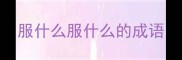 服什么服什么的成语