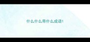 什么什么带什么成语