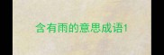 含有雨的意思成语
