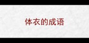 体衣的成语