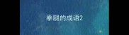 拳腿的成语