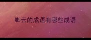 脚云的成语有哪些成语
