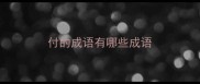 付的成语有哪些成语