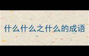 什么什么之什么的成语