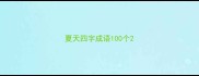 夏天四字成语100个