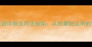 500常用成语详细及用法指南从积累到运用的完整攻略