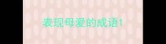 表现母爱的成语