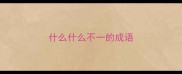 什么什么不一的成语