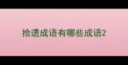 拾遗成语有哪些成语