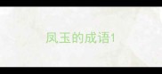 凤玉的成语