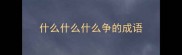 什么什么什么争的成语