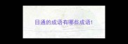 目通的成语有哪些成语