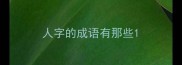人字的成语有那些
