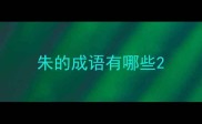 朱的成语有哪些